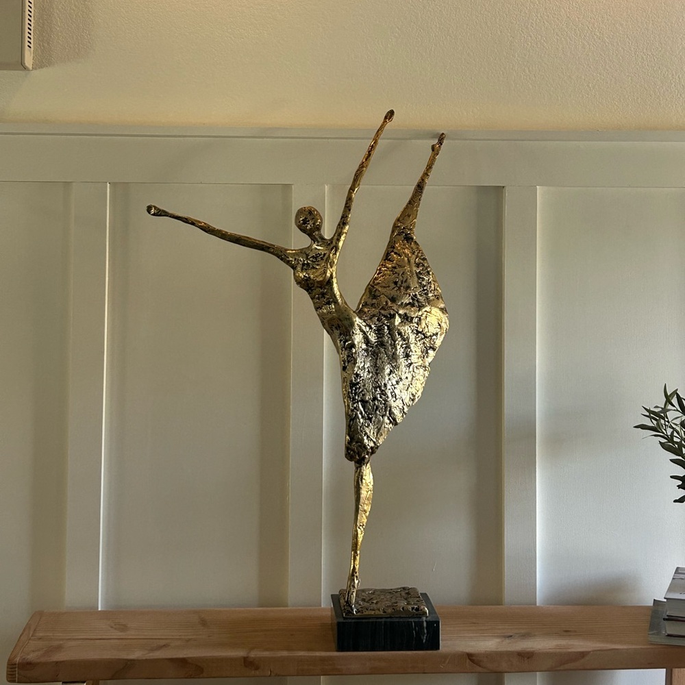 Esther Wertheimer Bronze Sculpture Ballerina Two Tone Marble Base